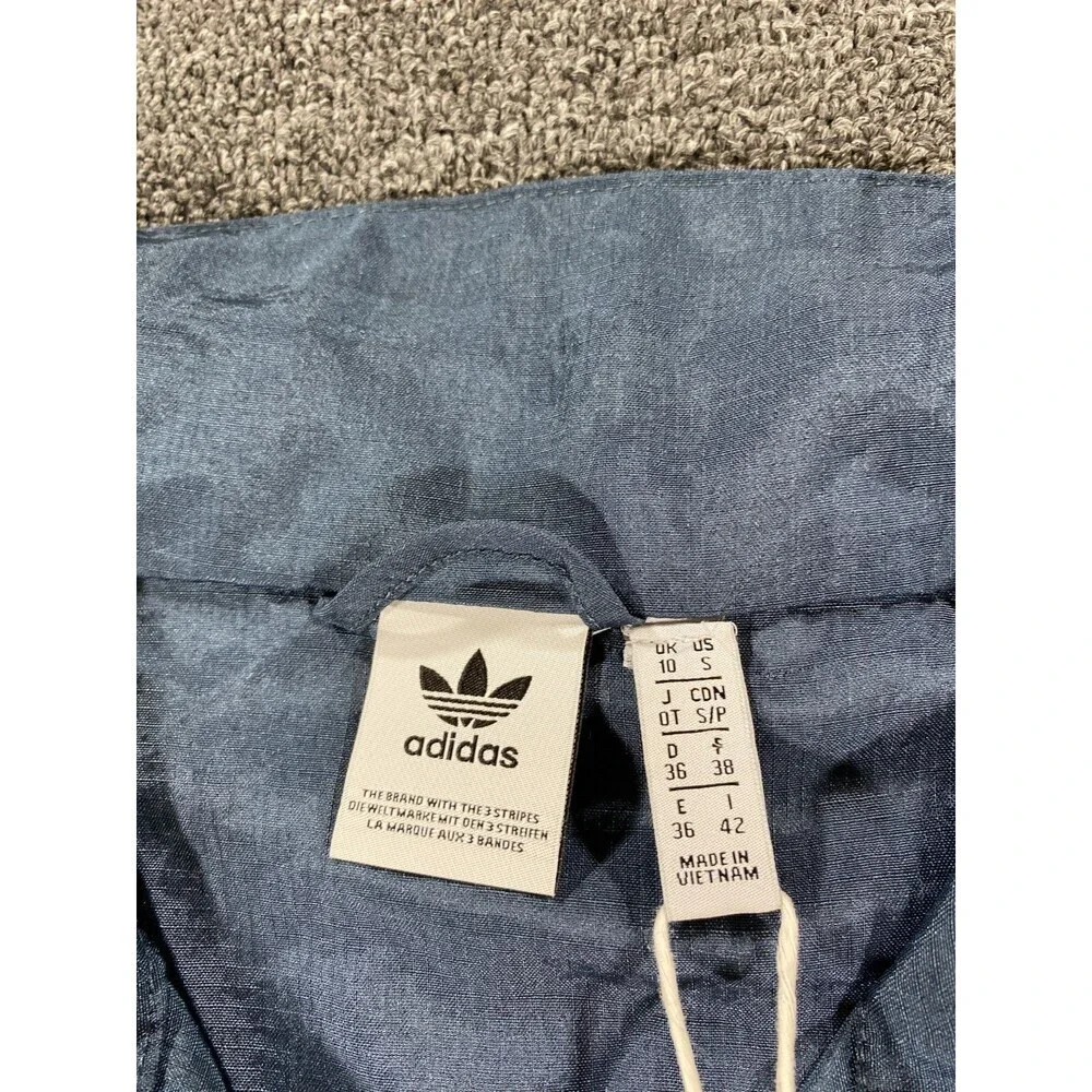 Adidas Jacket Womens Small S Blue Full Zip Oversized Windbreaker Track FU3777 - Picture 9 of 12